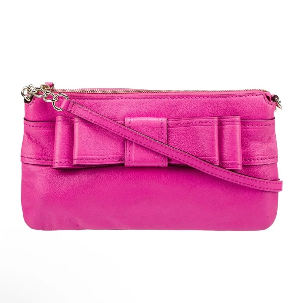 Kate Spade New York Bow Accent Leather Crossbody Bag - Picture 1 of 3